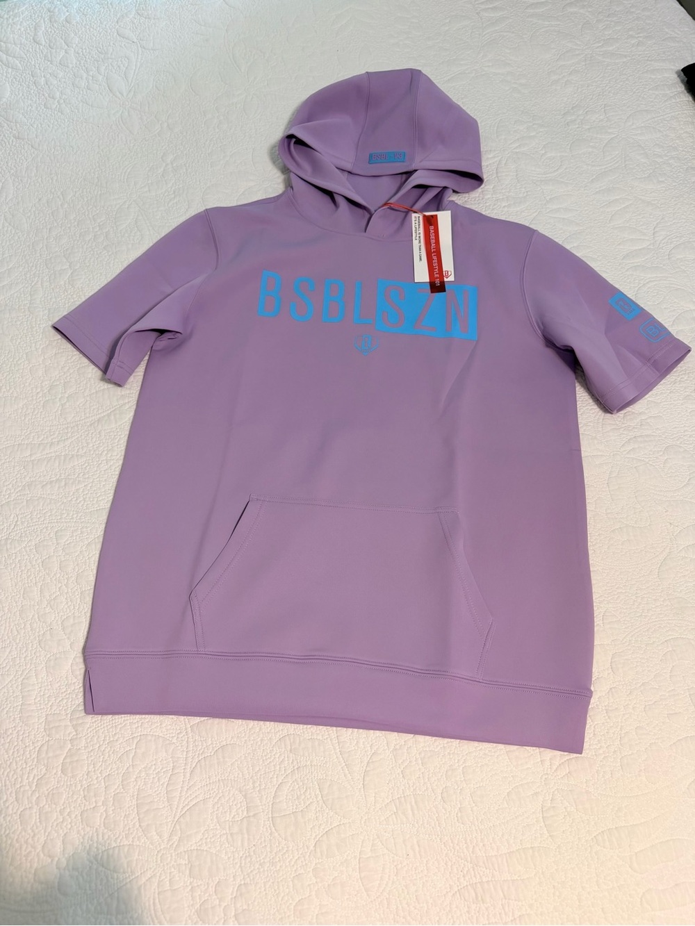 New Baseball lifestyle 101 v3 short sleeve hoodie size youth xl Lavender purple